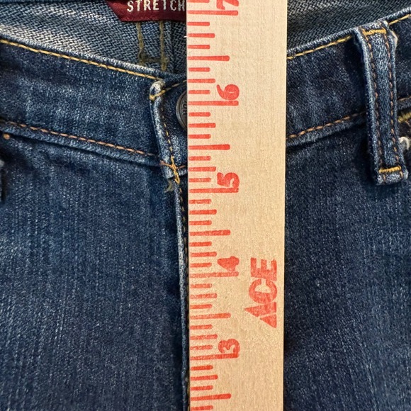 Hollister Flare Jeans 26x32 Size 3 Dark Wash Super Low Rise Stretch Y2K Denim - Picture 16 of 16